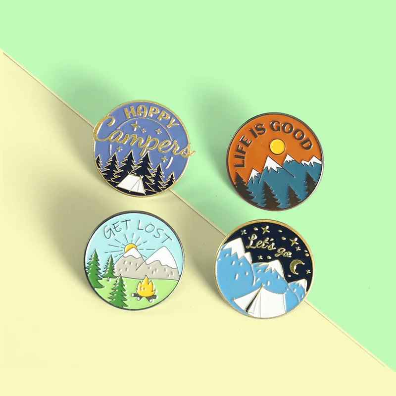 

Creative Mountain Brooch Mountain Snow Painting Brooch Creative Snow Mountain Shape Brooch Good-looking Enamel Pins Badge