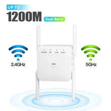 5G Wifi Repeater 5Ghz WiFi Extender 1200Mbps WiFi Router Amplifier Booster 2.4G/5Ghz Wi-Fi Repeater Long Range Signal Repiter