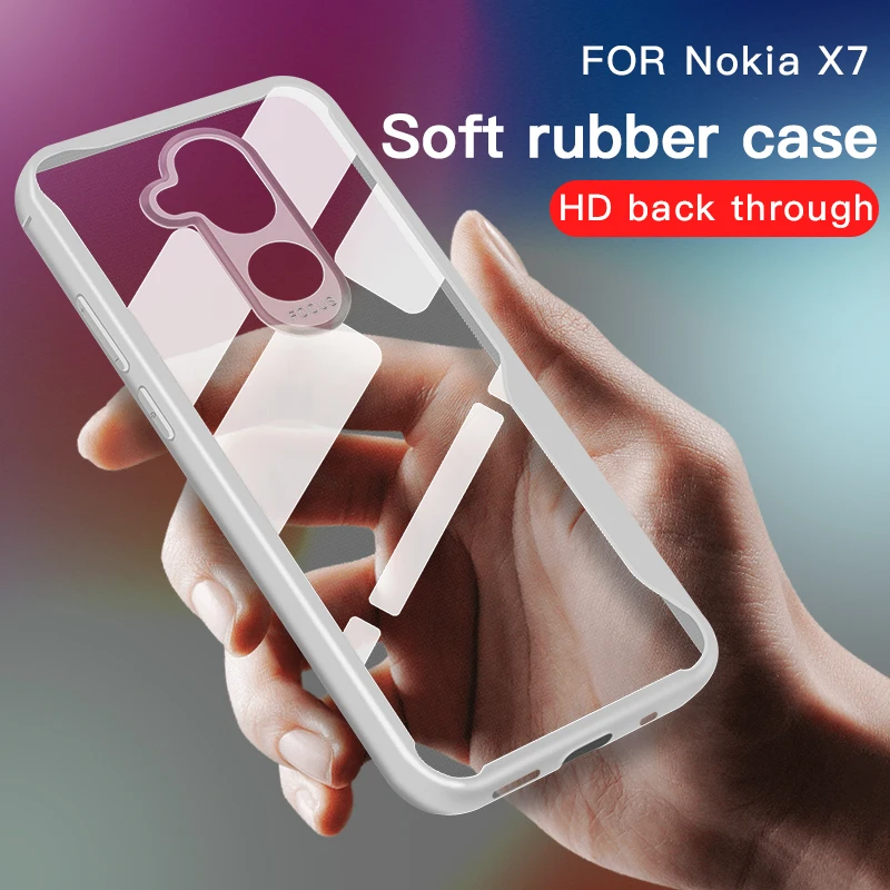 Роскошный противоударный бампер для NOKIA X7 прозрачные деловые Чехлы 8 X3 3 1 Plus 7