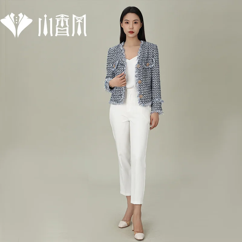 

Shzq короткое пальто для женщин 2021 Ранняя осень новый корейский твидовый кардиган в гонконгском стиле модный тонкий Топ