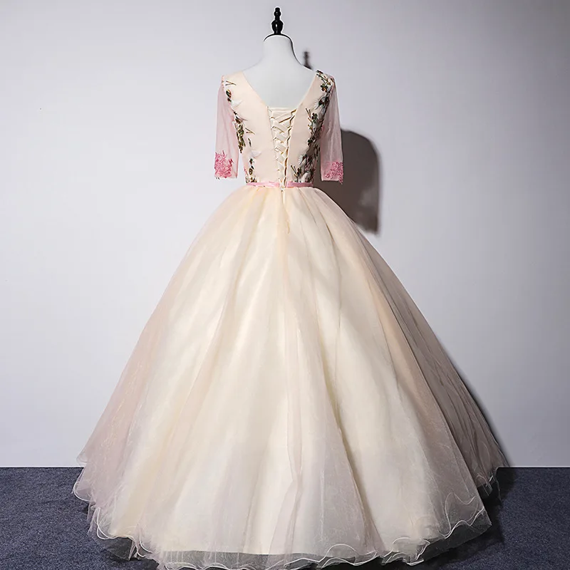 Пышные розовые платья Quinceanera 2019 V образным вырезом сладкий 16 Бальные лет День