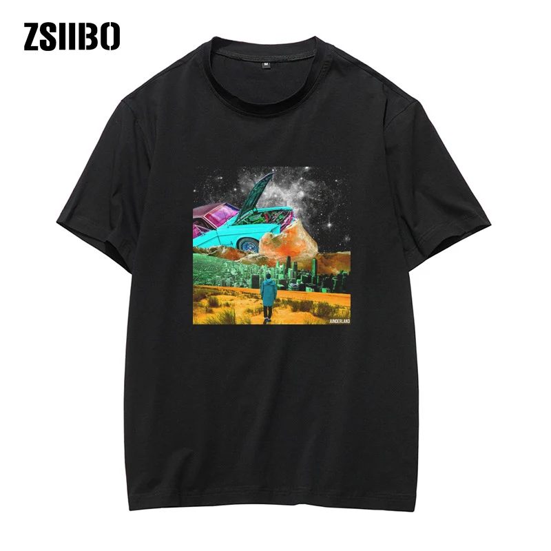 Женская футболка с изображением звездного неба белая космическим панк