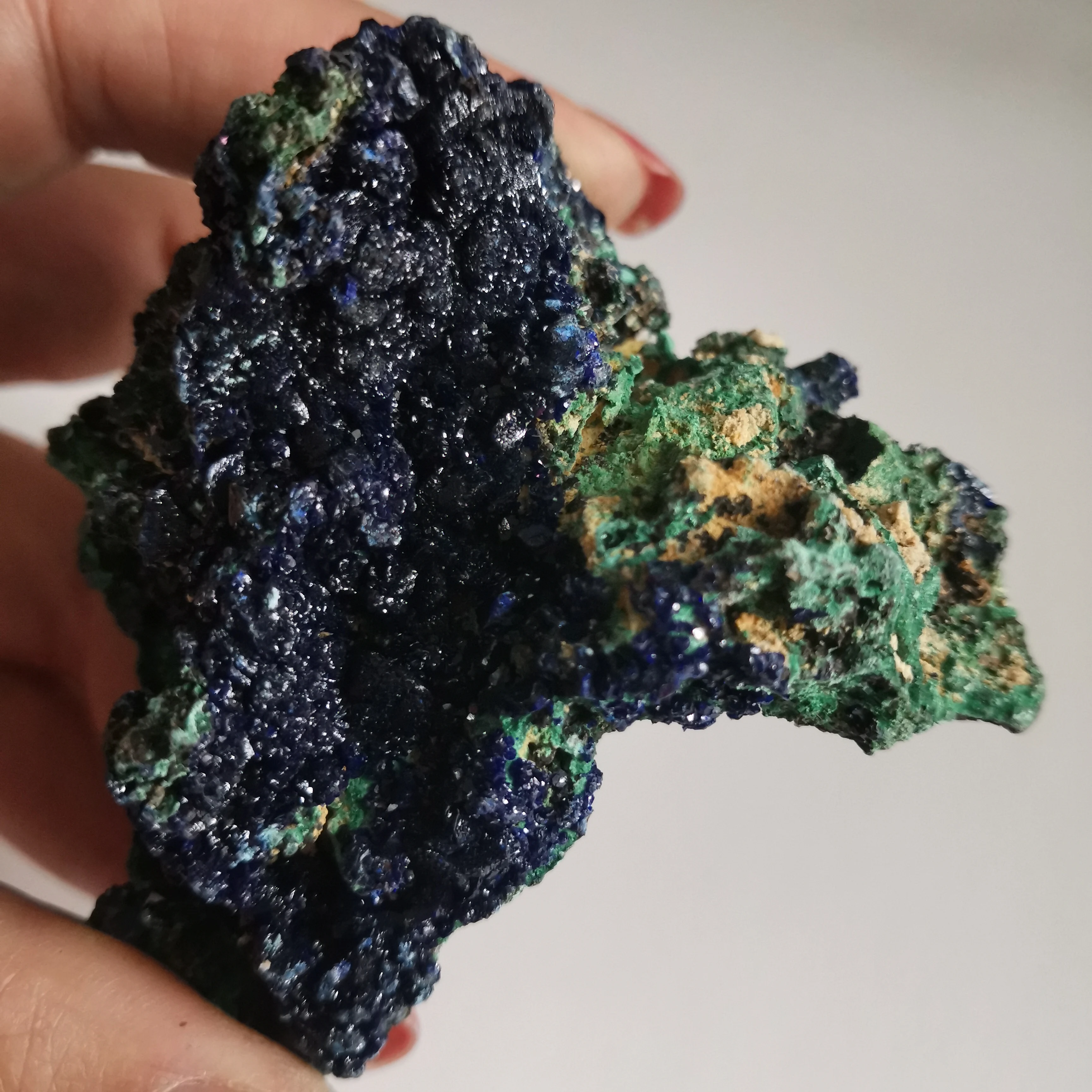 131 г натуральный чессилитовый материал образец Azurite Geode Bule и зеленый Целебный