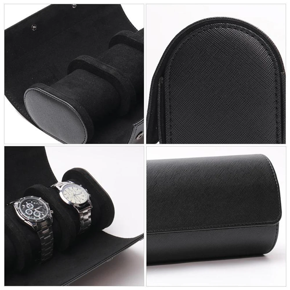 luxurious watch travel case handmade leather watch rolls box for man travel watchroll velvet protection organizer secure storage free global shipping