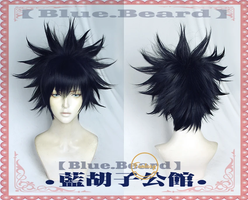

Anime Jujutsu Kaisen Fushiguro Megumi Cosplay Heat Resistant Synthetic Black Short Hair Halloween Party + Free Wig Cap