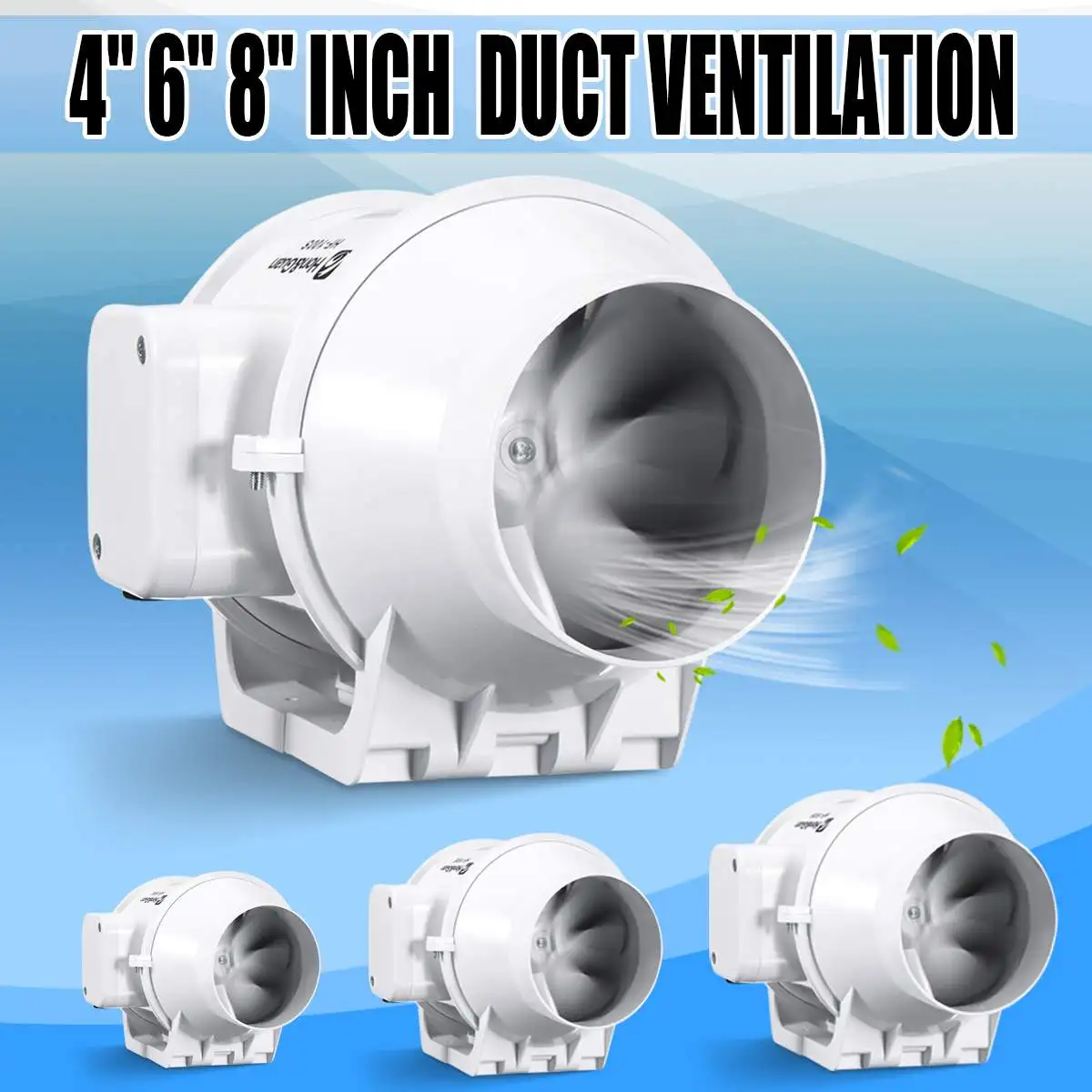 

AU 4'' 6'' 8'' Vent Inline Ventilation Tube Duct Fan Air Blower Double Speed Controller pipe exhaust fan 220V booster turbo fan