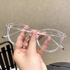 Новые круглые очки для Для женщин мужчин компьютер анти синий светильник очки оправы для очков прозрачный оптический поддельные очки для близорукости рамка