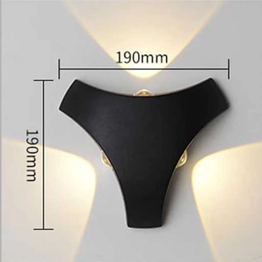 

Thrisdar 3W 9W modern triangle LED wall light narrow beam outdoor waterproof wall light porch light villa exterior wall light