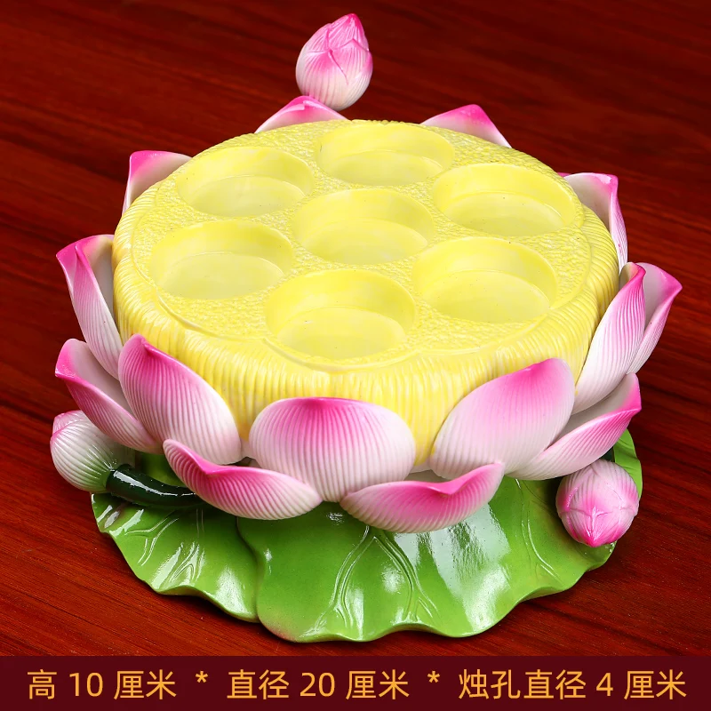 

Ceramic Lotus Candlestick Seven-Star Butter Candle Table Lamp Holder Temple Buddha Worshiping Lamp Buddha Supplies Buddha Lamp
