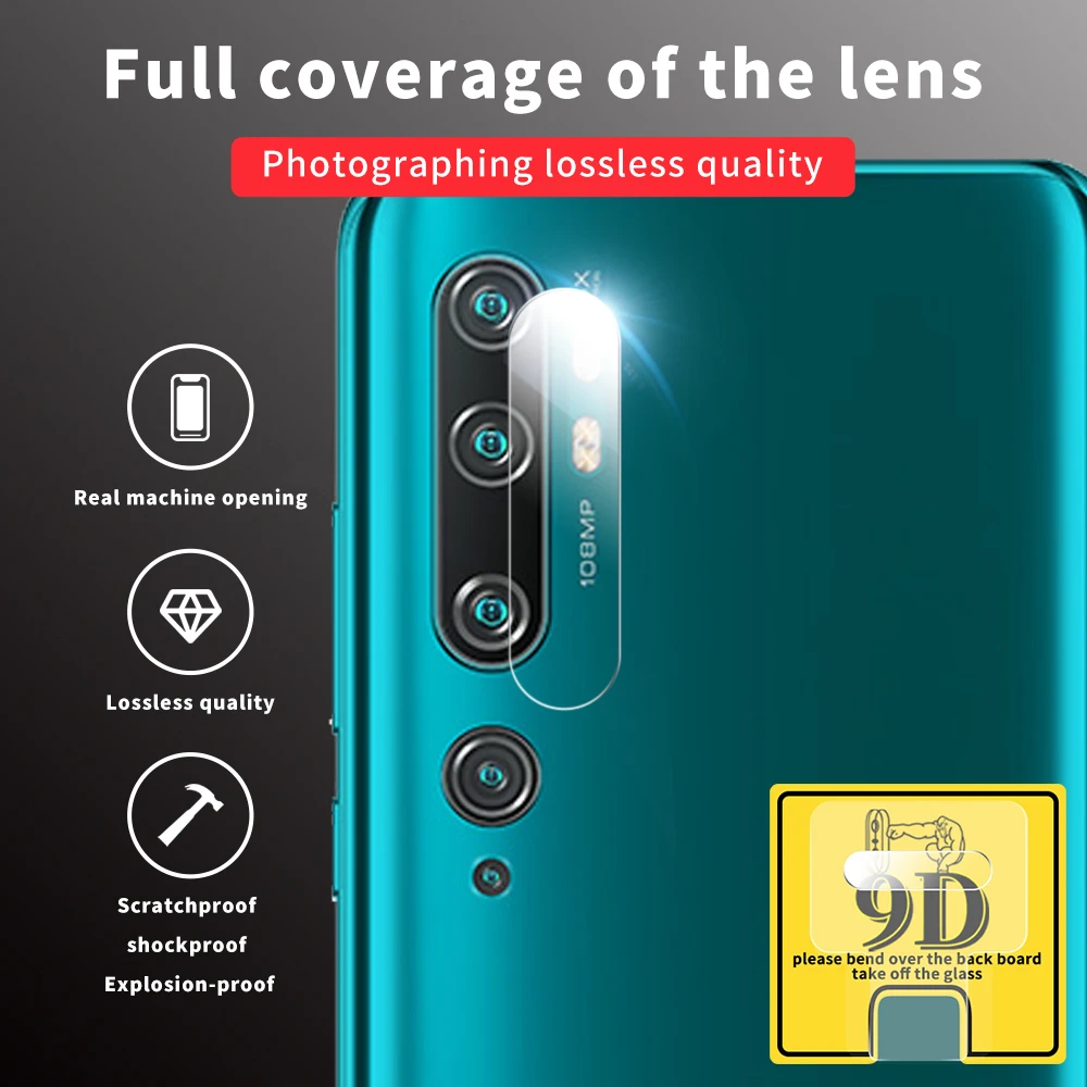 Закаленное стекло объектив для Xiaomi Mi 9 10 Lite задняя камера Защитный Объектив CC9 Pro 9D