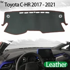 Кожаный коврик для приборной панели, аксессуары для стайлинга автомобиля, чехлы для приборной панели, коврик для защиты от солнца для Toyota C-HR 2017 2018 2020 2021 CHR C HR