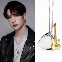 2021 all match fashion guitar pendant ins wang yibo deng ziqi same necklace pendant men and women same matching jewelry