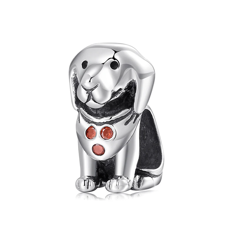 Really 925 Sterling Silver Lovely Puppy Bead Fit europeu Charms Original Bracelet Dog Animal DIY Jewelry Making New 2021 | Украшения и