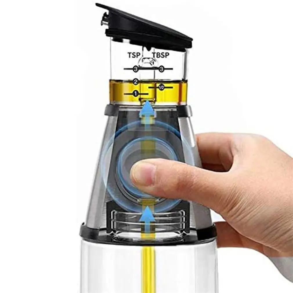 

Superior Glass Oil and Vinegar Dispenser Measuring Oil Pourer for Kitchen Wide Opening for Easy Refill and Cleaning Clear Glass