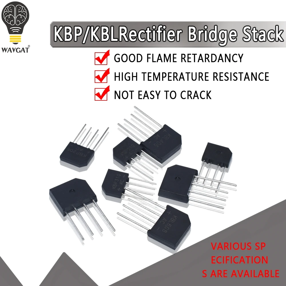 5 шт. KBL406 KBL410 KBL608 KBL610 2A 6A 600 В 1000 KBP206 KBP210 KBP307 KBP310 однофазные Фотоэлементы
