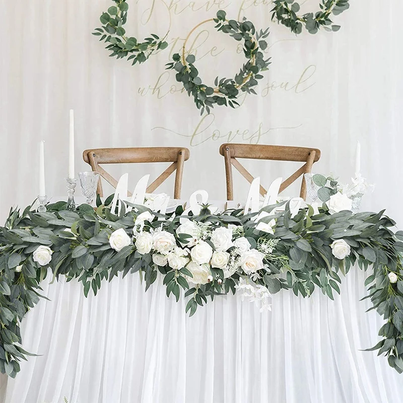 

3 Pack Artificial Eucalyptus Garland Greenery,Eucalyptus Vine,Eucalyptus Strands for Wedding/Backdrop Decor