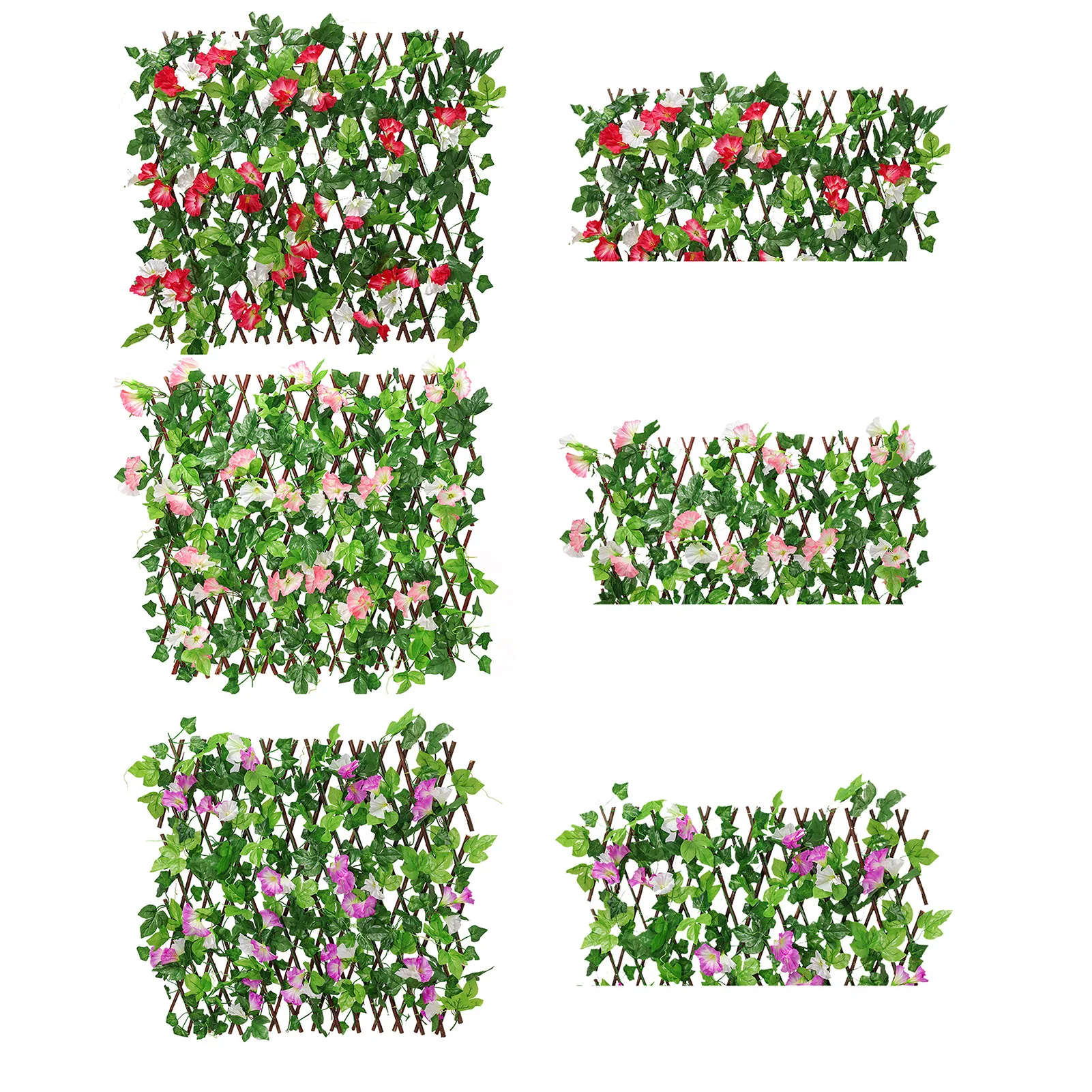 

Retractable Artificial Wooden Fence With Flowers Privacy Fence Privacy Grid Fence Artificial Fence Gardening Plant Decor