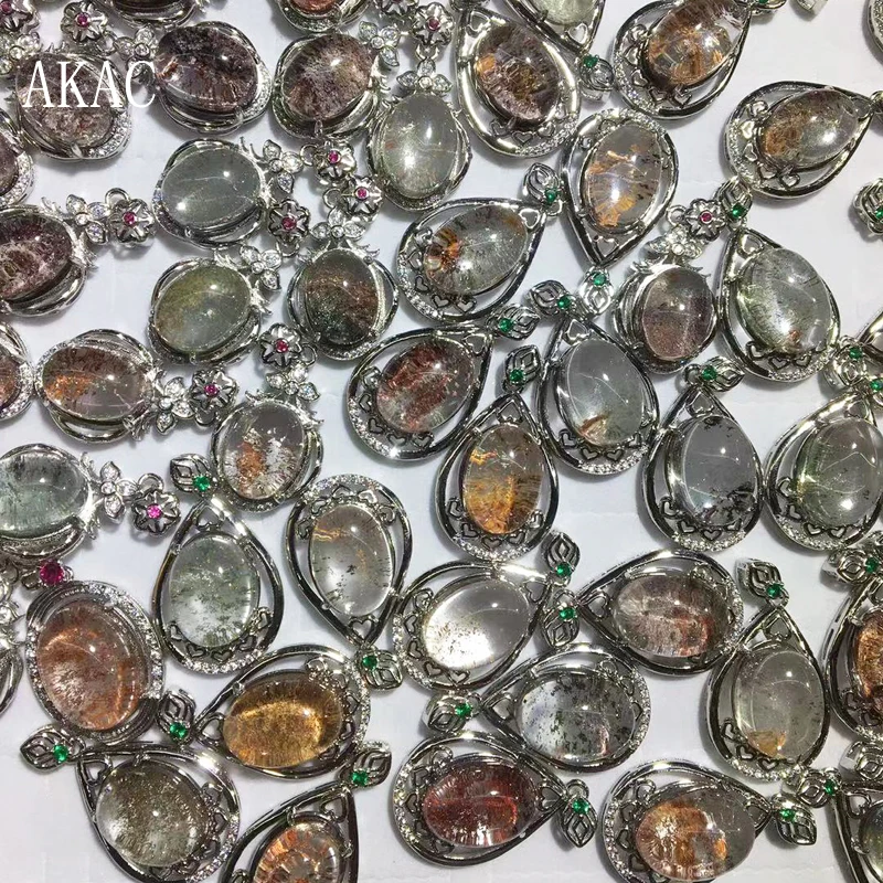 

5pcs natural phantom quartz pendants send randomly wholesale