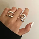 Минималистичные кольца для женщин, модное креативное асимметричное геометрическое кольцо с отверстием, бижутерия для дня рождения вечерние подарки