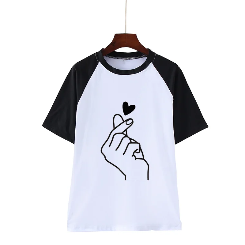 

2020 of the new garment than heart gestures of love digital printing joker in Europe and the short sleeve T-shirt