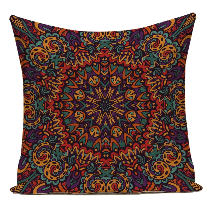 Boho Geometric Mandala Throw Pillows Case Polyester Square Sofa Pillow Covers Decorative Cushion Cover for Living Room | Дом и сад