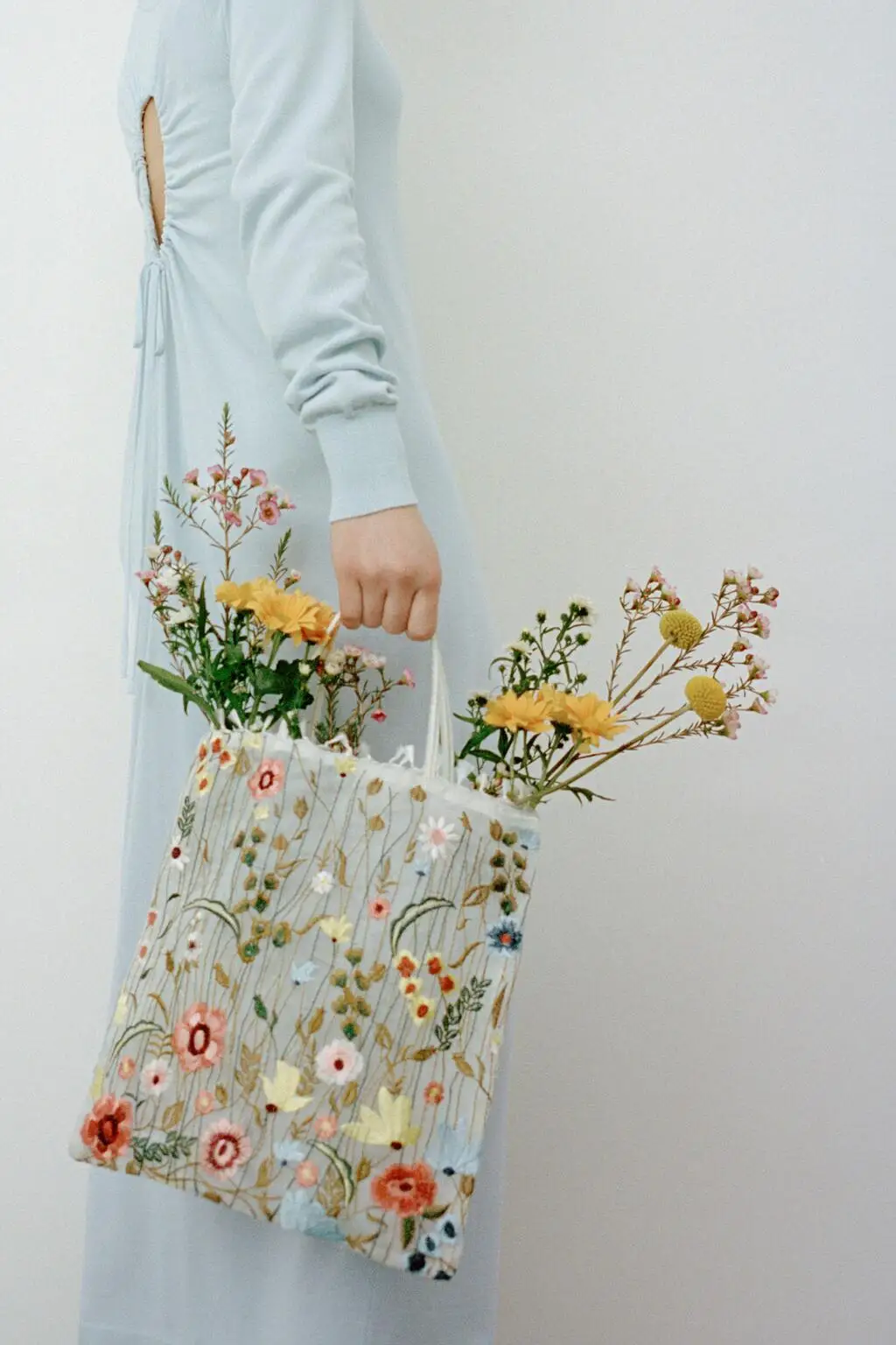 Summer new style mesh full embroidery flowers clear shoulder bag romantic single tote shopping | Багаж и сумки
