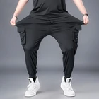 Плюс Size7XL-2XL Мужские штаны для девочек, однотонные, с несколькими карманами повседневные облегающие ботильоны с перекрестной шнуровкой классическая посадка на талии Карманы Уличная Брюки карго на весну