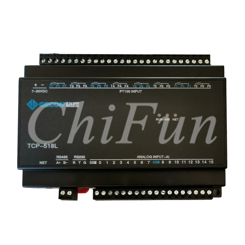 Модульный модуль Ethernet 8 каналов PT100 16-полосный аналоговый вход Modbus RTU TCP + RS485 RS232 |