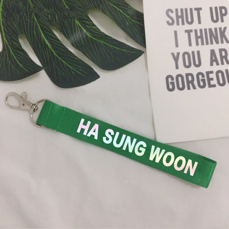 1 шт. брелок для ключей KPOP want ONE Подвеска со шнурком на цепочке мужчин женщин