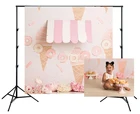 Девушка принцесса фон день Рождения Вечеринка баннер сладкий розовый конфеты бар пончик Icecream фотография фон студия реквизит декорации