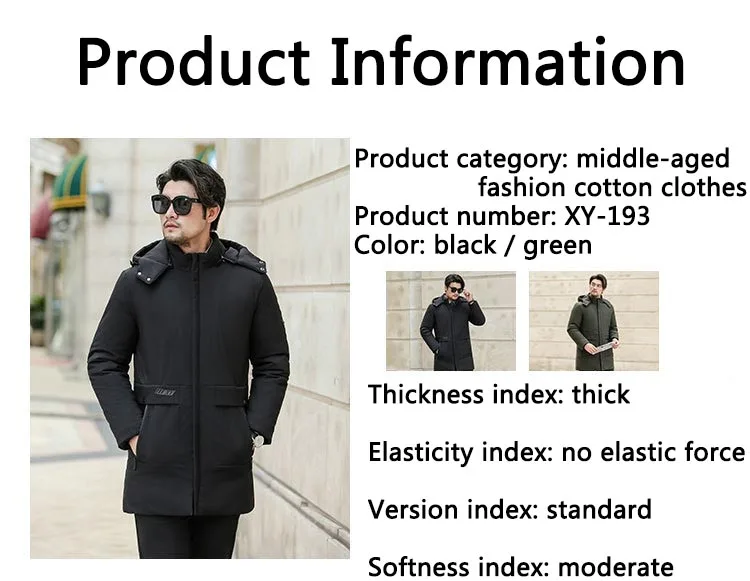 New Winter Down Jacket Male High Quality Waterproof Thick Warm Long Cotton Coat Male Detachable Cap Winter Parkas