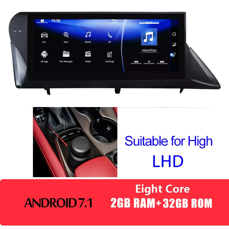 android car radio KiriNavi 10,2" Android 9,0 Автомагнитола для Lexus RX270 RX350 RX450h gps навигационная система аудио мультимедиа стерео 2009 - Цвет: android car radio
