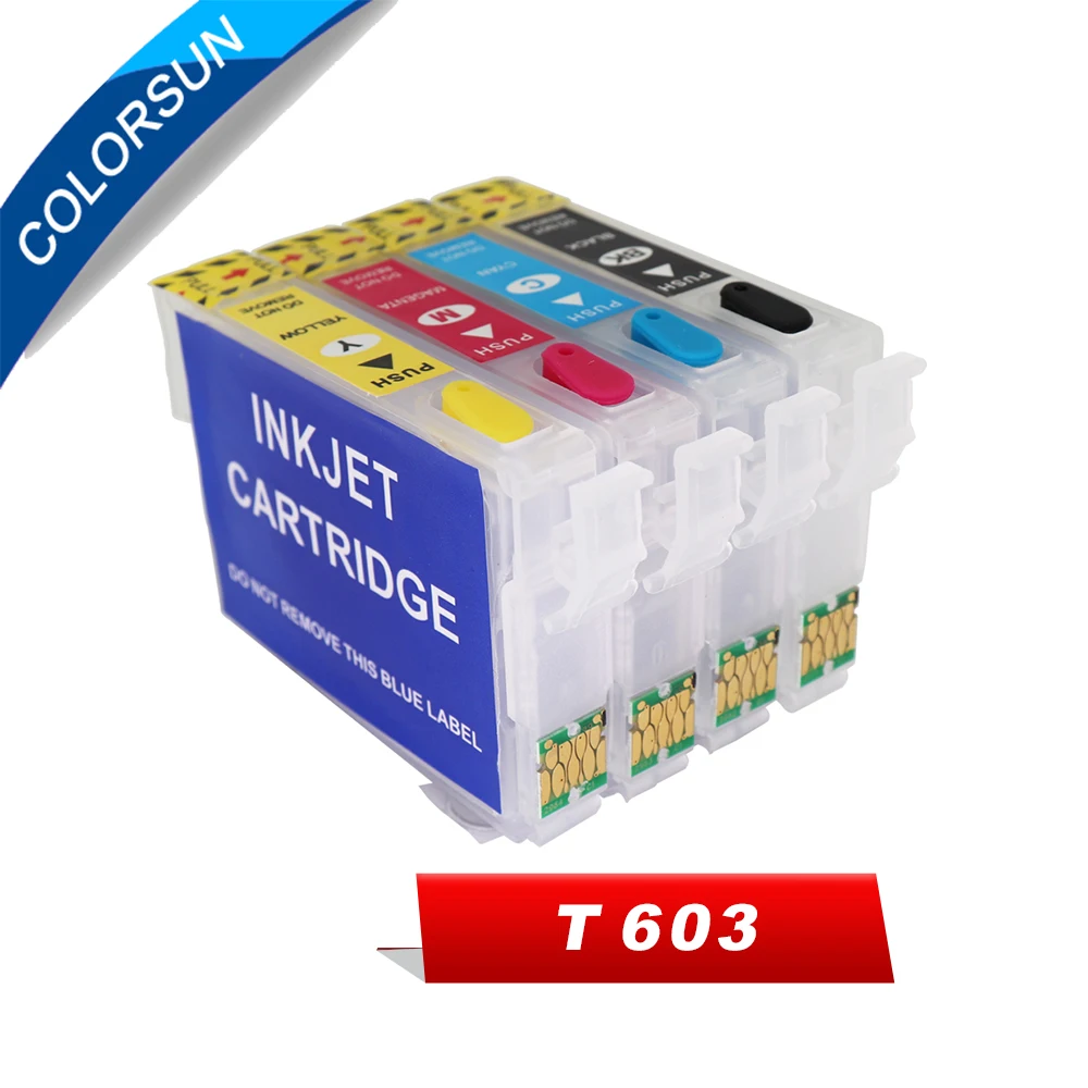 

Colorsun многоразового для Epson T603 T603XL картриджи с чернилами T603 для Epson XP-4100 XP-4105 XP-3100 XP-3105 XP-2100 с ARC чипы