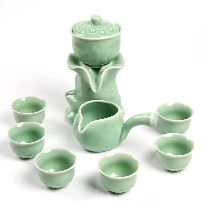 

Керамический чайный набор из 9 предметов, чайная чашка для зеленого или черного чая, Традиционный Чайный горшок, китайский фарфоровый чайны...