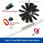 Гибкие стержни с щеткой, очиститель дымохода, очистка дымовых труб, аксессуары для каминов, вращающаяся щетка, внутренняя стенка