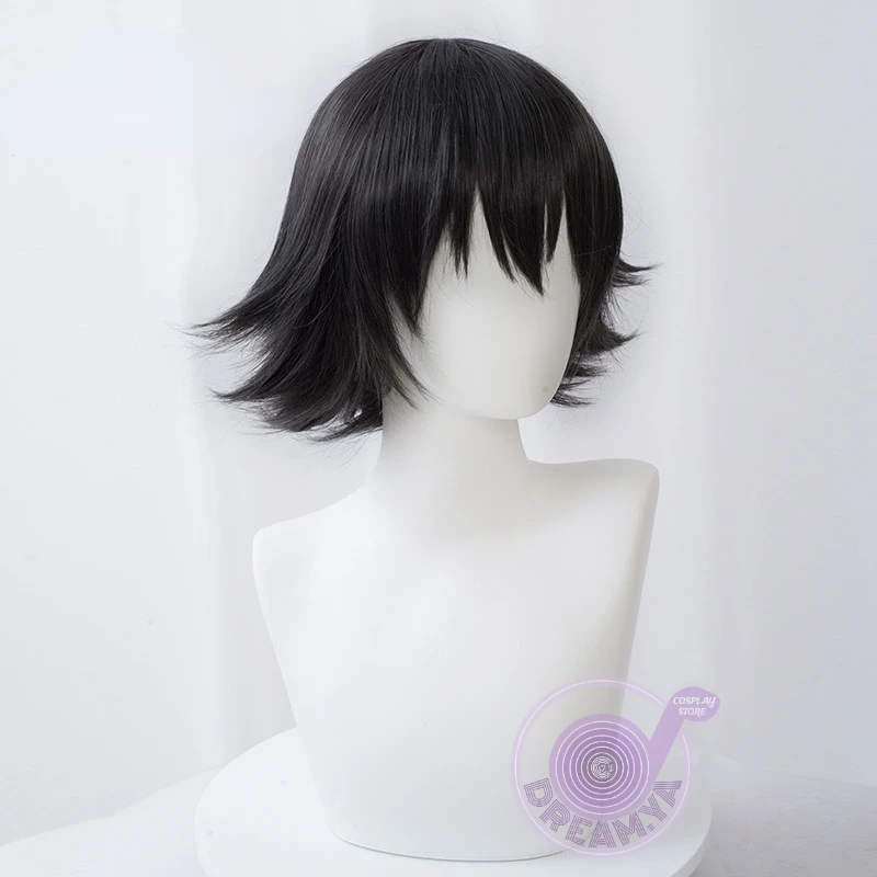 Парик для косплея Edogawa Rampo из аниме бродячие псы черные короткие синтетические