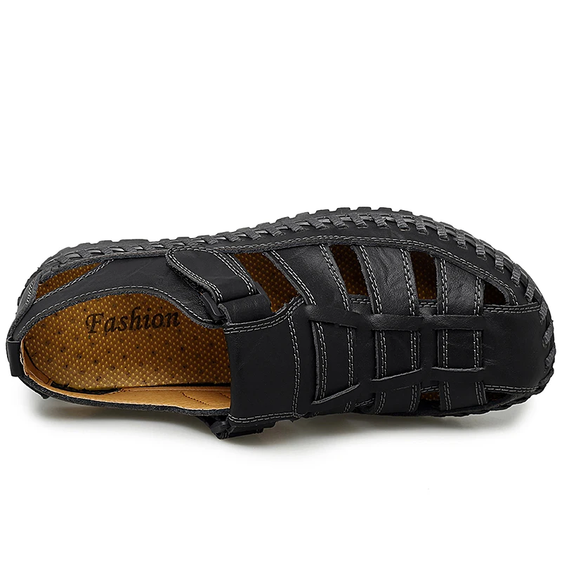 Мужские сандалии из дышащей кожи Повседневная Уличная обувь пляжные босоножки