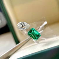 2021 new silver fashion princess temperament simulation emerald tourmaline adjustable ring for women elegance jewelry party gift
