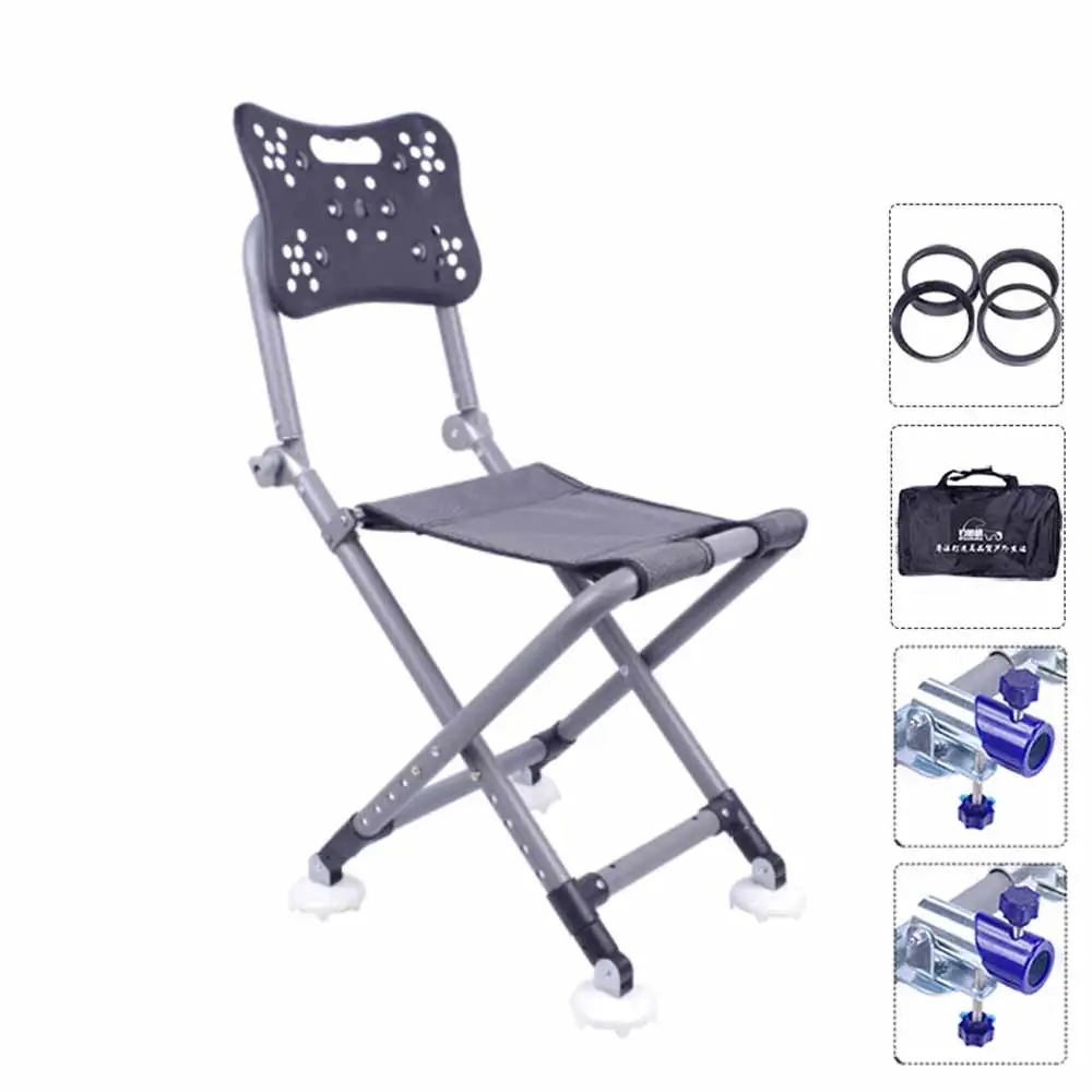 

1set Fishing Chair Outdoor Folding Chair Foot Drag Retractable Portable Chair for Camp Travel Beach Picnic Festival Hiking