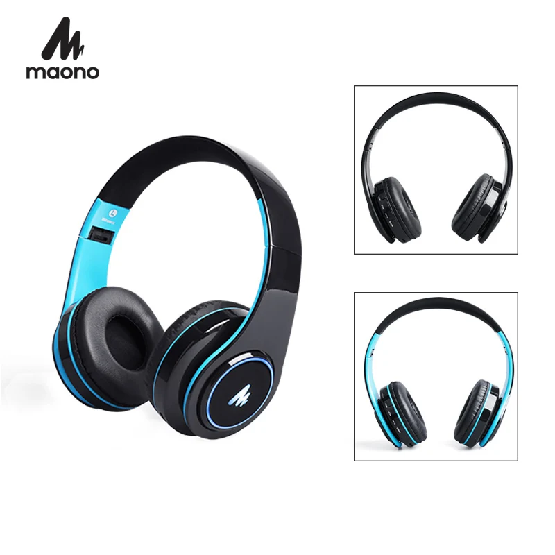Беспроводные наушники MAONO Bluetooth гарнитура складные регулируемые с микрофоном 7