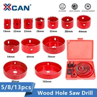xcan hole saw set 5813pcs 19 127mm wood metal drilling tools hole core cutter hole saw drill
