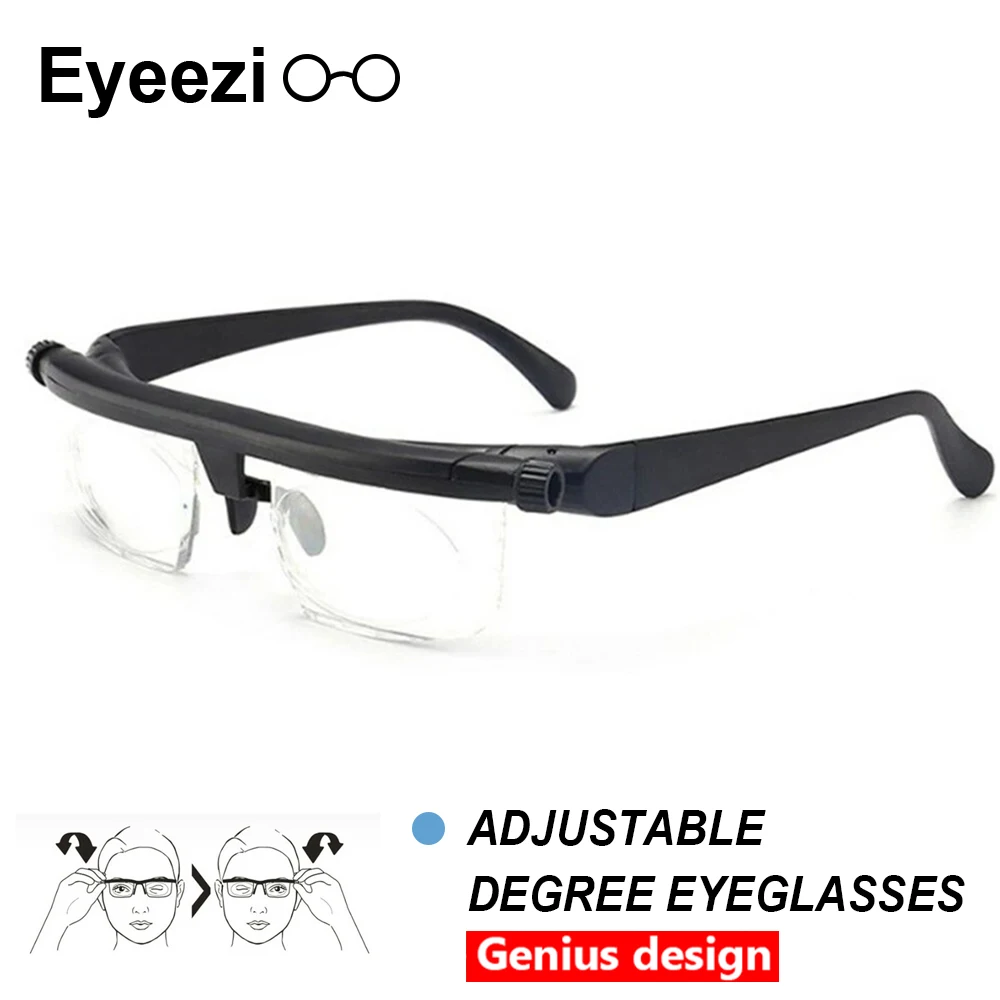 

Очки для чтения Eyeezi с двойным зрением, регулируемые градусы, универсальное фокусное расстояние, коррекция близорукости, очки для дальнозор...