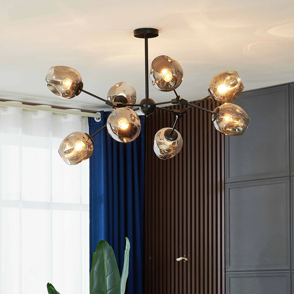 

Nordic Стекло золото светодиодный Люстра светильник ing украшения дома светильник, Гостиная люстры подвесные лампы Спальня светильник ing свети...