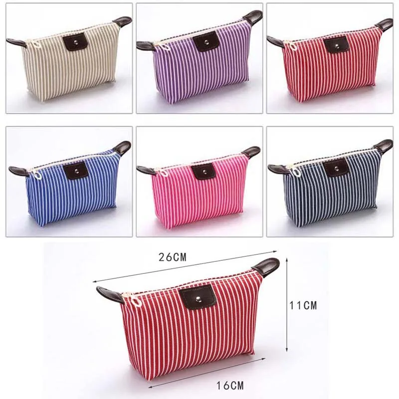Женская водонепроницаемая косметичка в полоску 6 шт.|Косметички| |