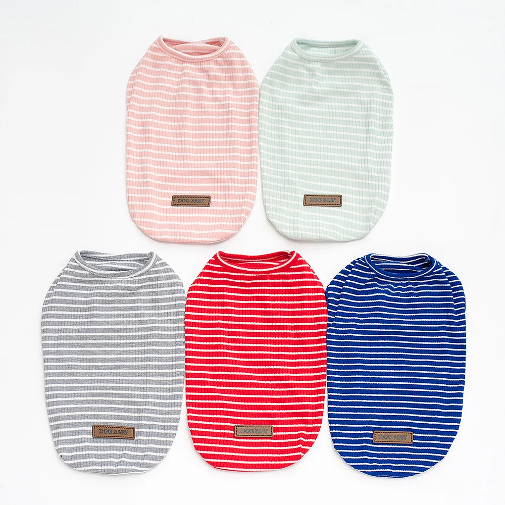 

Striped Dog Pet Clothes for Small Medium Dogs Shirt Chihuahua Puppy Pet Cat Clothing for Dogs Vest Ropa Perro