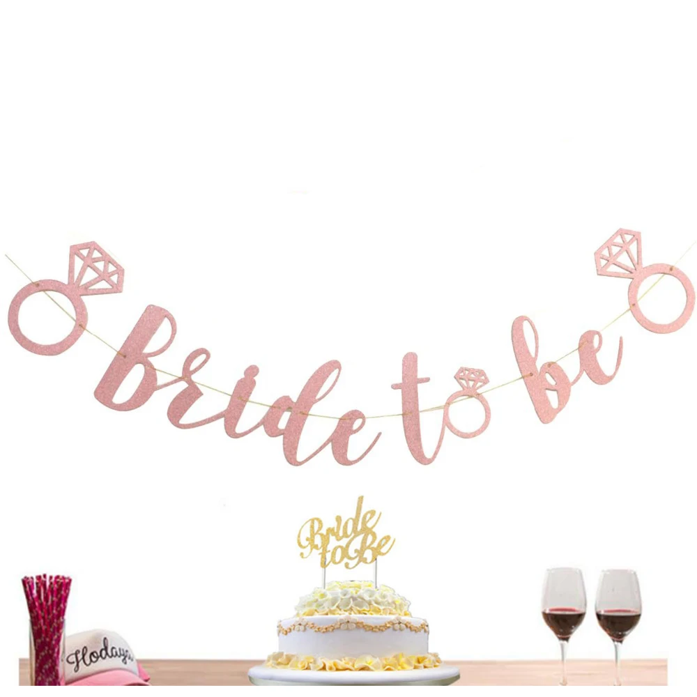 Блестящие Розовые двойное кольцо с бриллиантом надписью &quotBride To Be&quot Обручальное