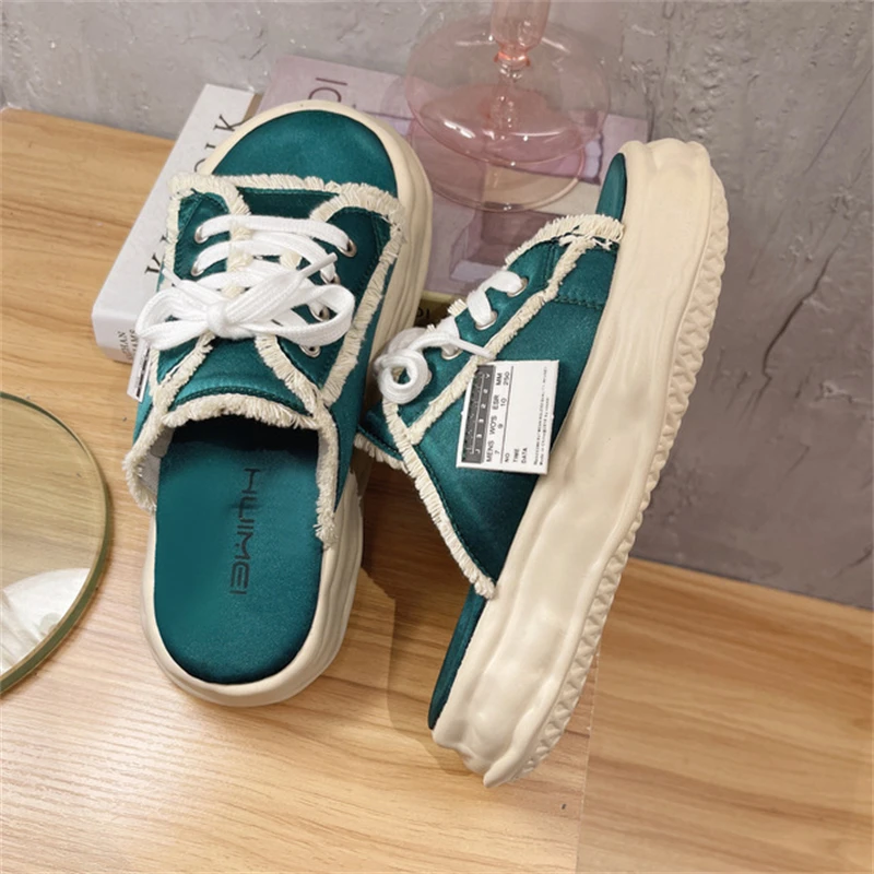

Women's shoes slippers 2021 summer new Korean version of the thick-soled net red casual fashion dissolving cloth sandals