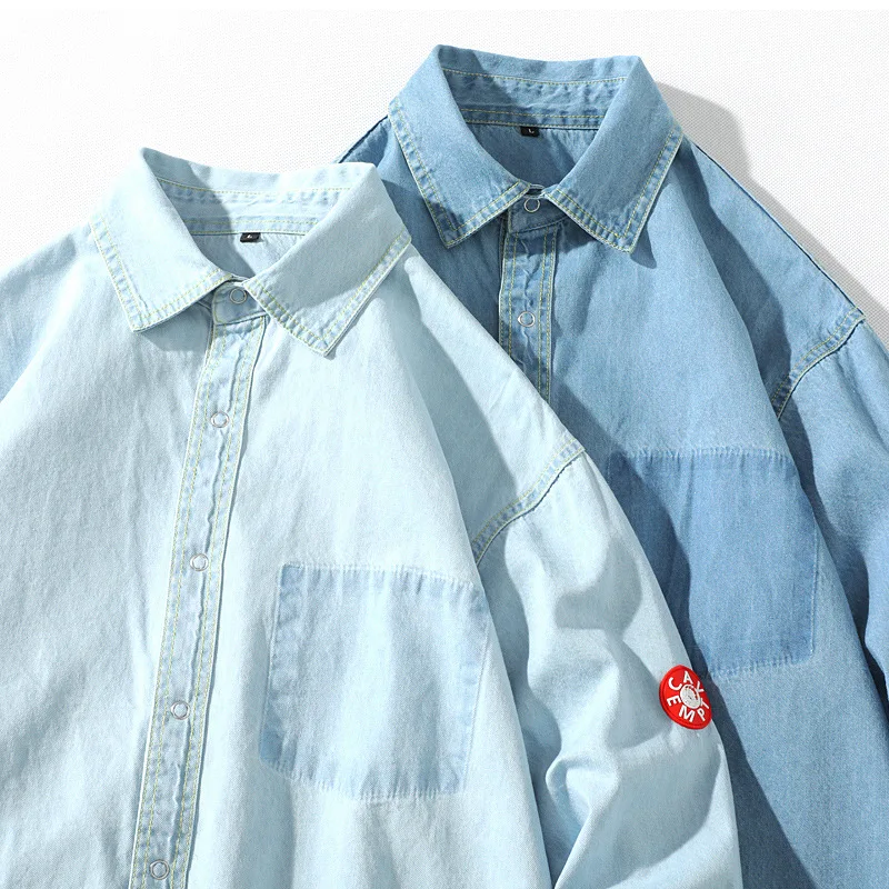 

Men's 2021 Denim Shirt Summer Long-Sleeved Japanese Retro Outer Wear Casual Thin Jacket