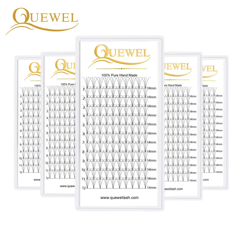 Quewel Premade Volume Fans Lashes 10-Box Set Russian Eyelash Extensions Short Stalk False Eyelashes Faux Mink Wholesale | Красота и