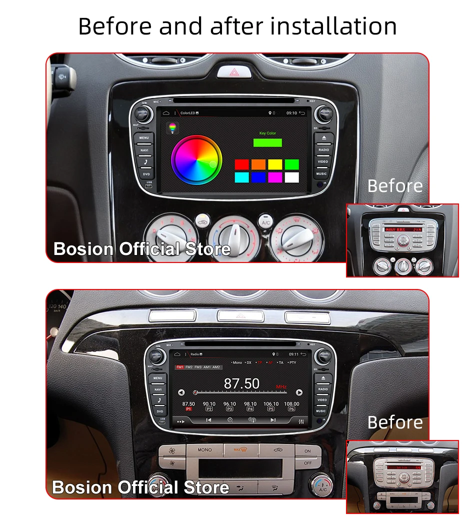 Android 9,0 автомобильный dvd-плеер 2 Din радио gps Navi для Ford Focus Mondeo Kuga C-MAX S-MAX Galaxy Аудио Стерео головное устройство